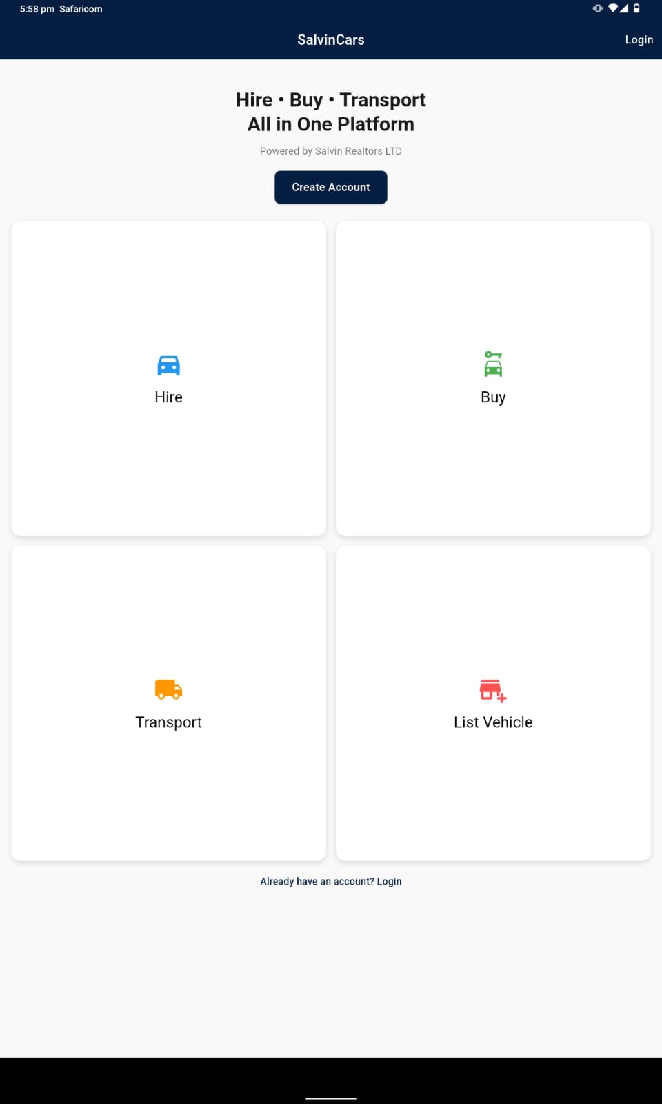 SalvinCars Mobile App